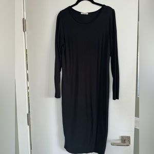 Marine Layer long sleeve black midi dress